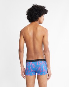 Calvin Klein 1996 Low Rise Trunks, Ghost Warp Logo Print+Campanula, hi-res