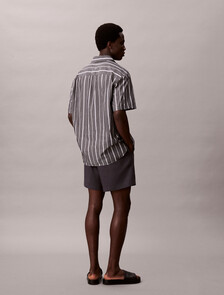 Linen Blend Pull-on Shorts, Ebony, hi-res