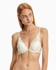 CK Black Bridal Lightly Lined Plunge Bra, Ivory, hi-res