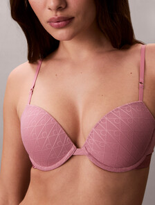 Lightly Lined Demi Bra - Icon Logo Lace, Soft Mauve, hi-res