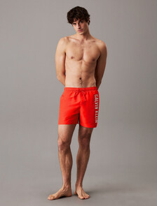 Medium Drawstring Swim Shorts - Intense Power, Flaming Chili, hi-res