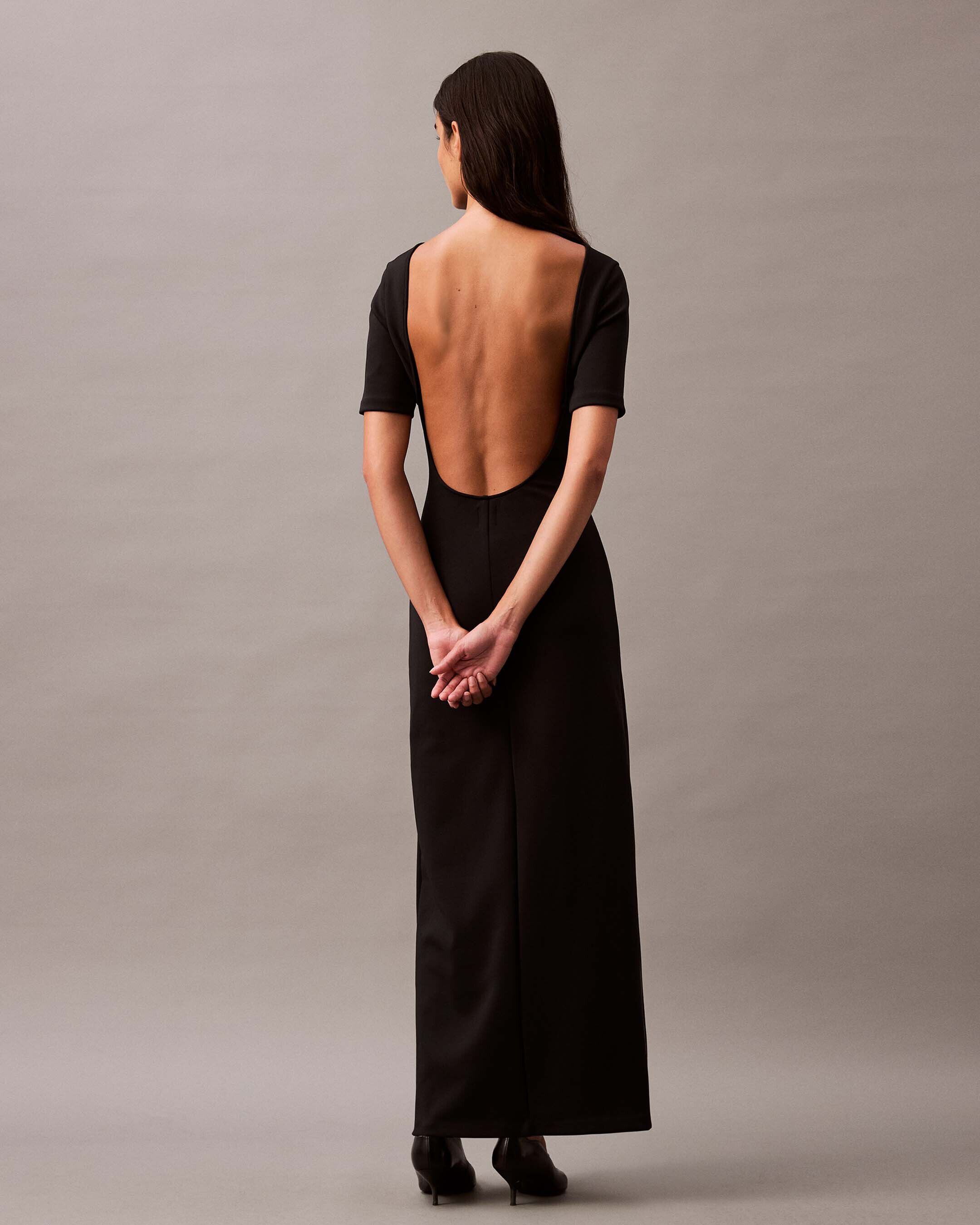 Backless jersey dress shop