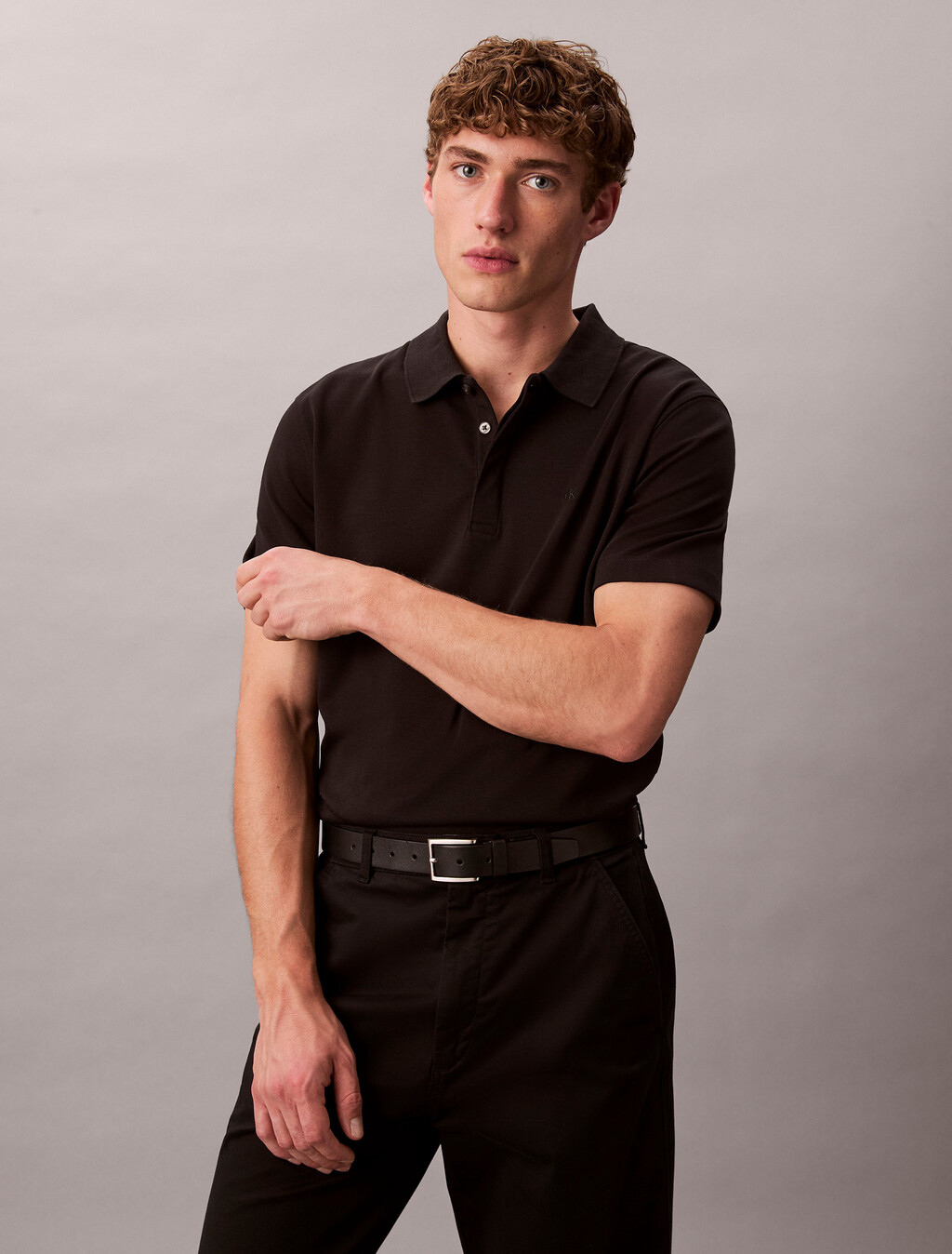 高級棉質 Polo 衫, Black, hi-res