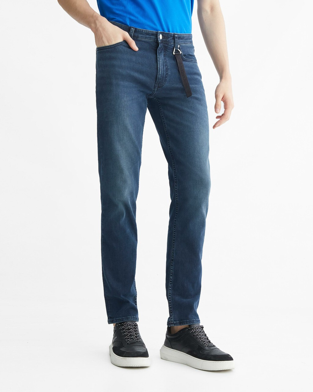 37.5 BODY 五袋式牛仔褲, Blue Black Hanger Loop, hi-res