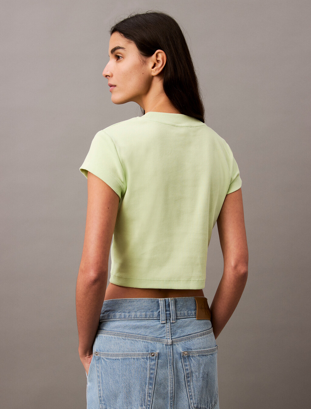 Slim Cropped Monogram T-shirt, Butterfly, hi-res