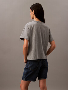 Calvin Klein Hero Modern 方形剪裁 T 恤, Med Gray Heather, hi-res