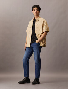 Cooling Mixed Media Zip Up Overshirt, Pale Khaki, hi-res