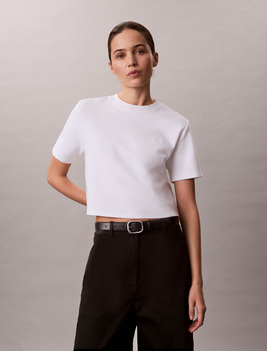 Monogram 標誌短版雙針織 T 恤