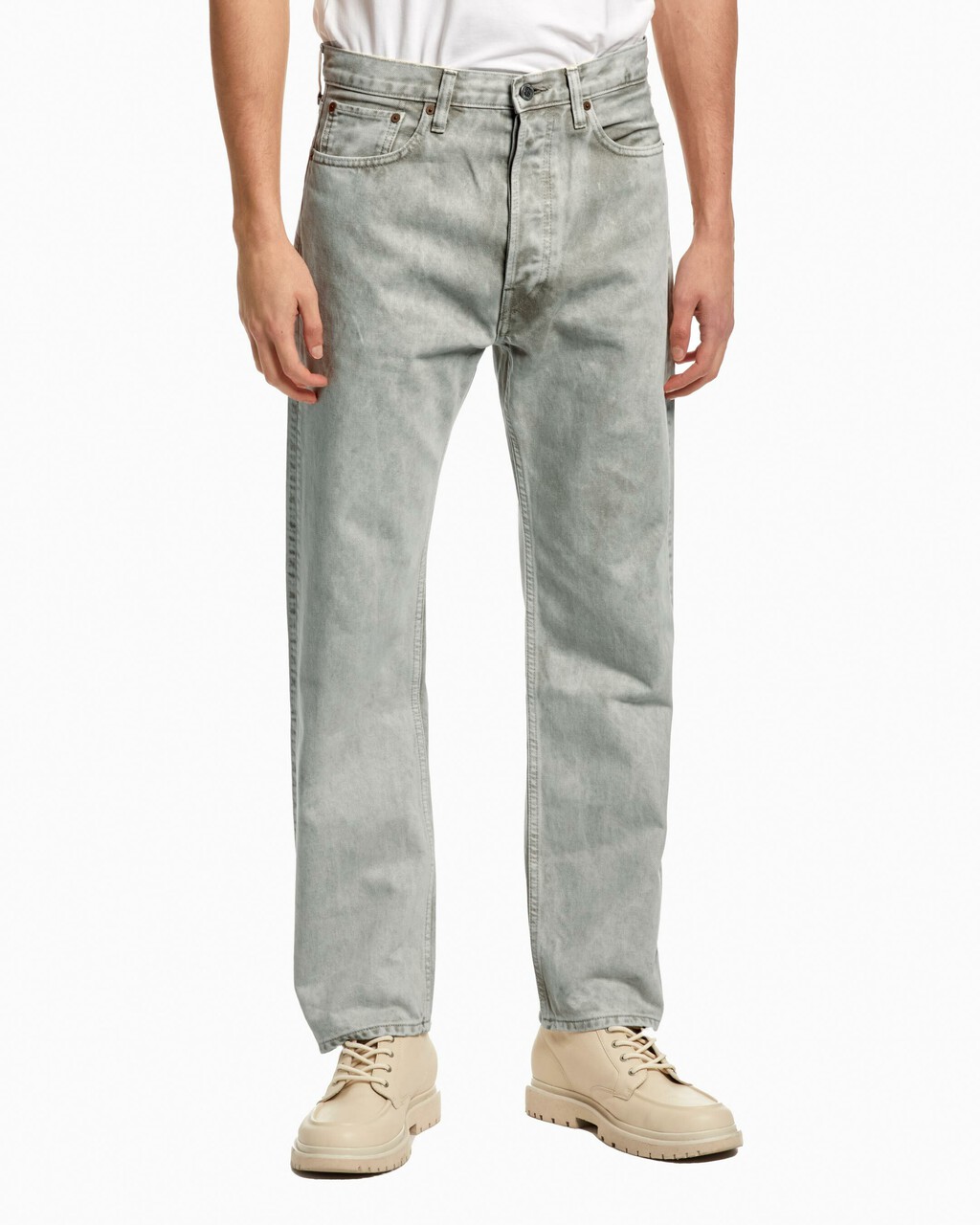 Standards Unbleached Marble Dye Straight Leg Jeans, UNBLEACHED MARB, hi-res