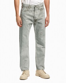 Standards Unbleached Marble Dye Straight Leg Jeans, UNBLEACHED MARB, hi-res