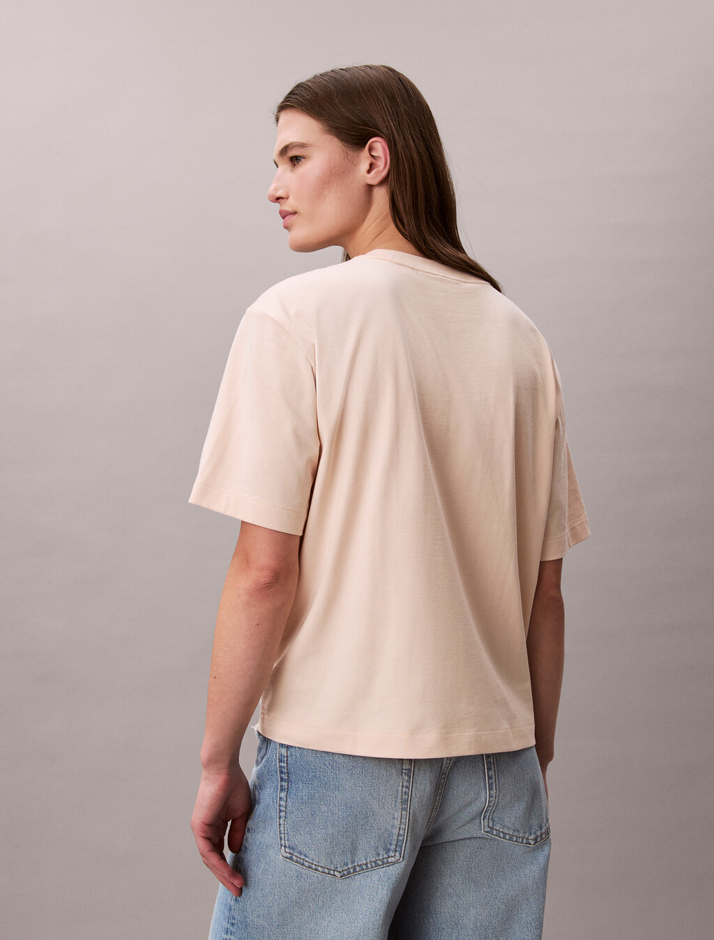 Relaxed Standard Logo Crewneck Tee, Mother Of Pearl, hi-res