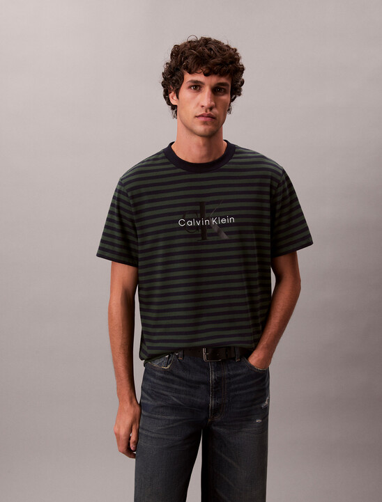 Monogram Logo Stripe Relaxed T-Shirt