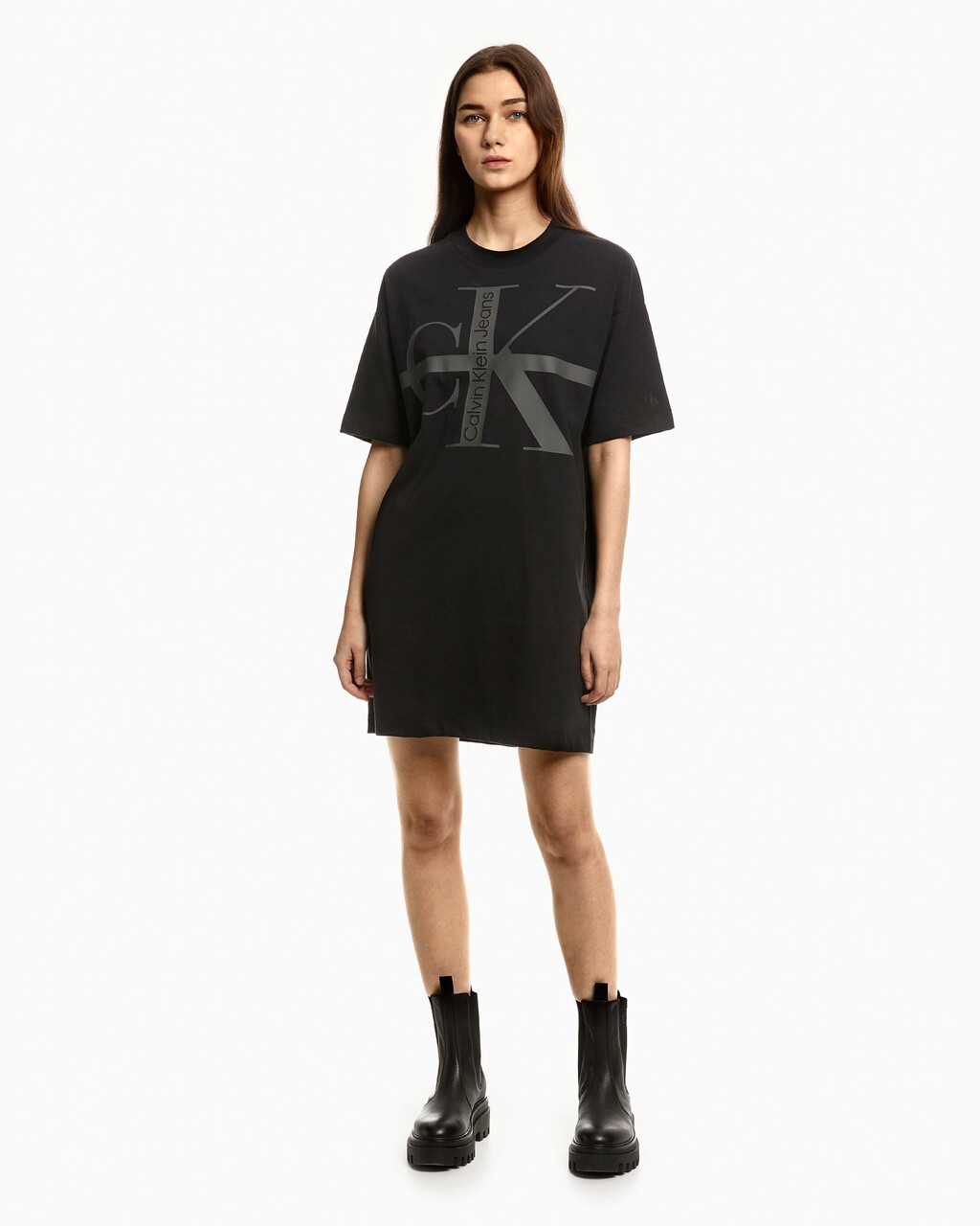 黑色經典 MONOGRAM T 裇連身裙, Ck Black, hi-res