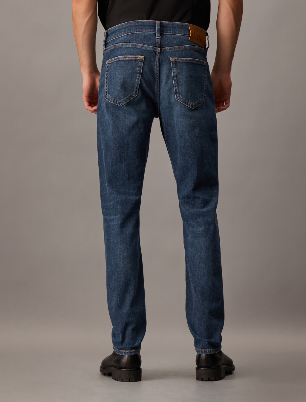 復古直筒義大利牛仔褲, Denim Dark, hi-res
