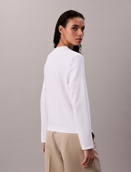 Interlock Cotton Emblem Mock Neck Tee