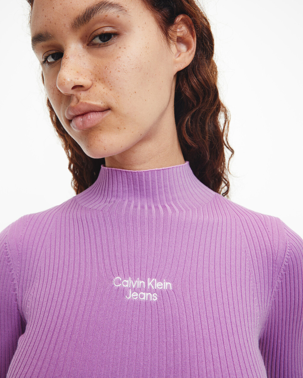 Slim Rib-Knit Jumper, Iris Orchid, hi-res