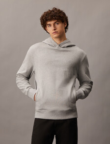 厚棉質標誌連帽衛衣, Light Grey Heather, hi-res