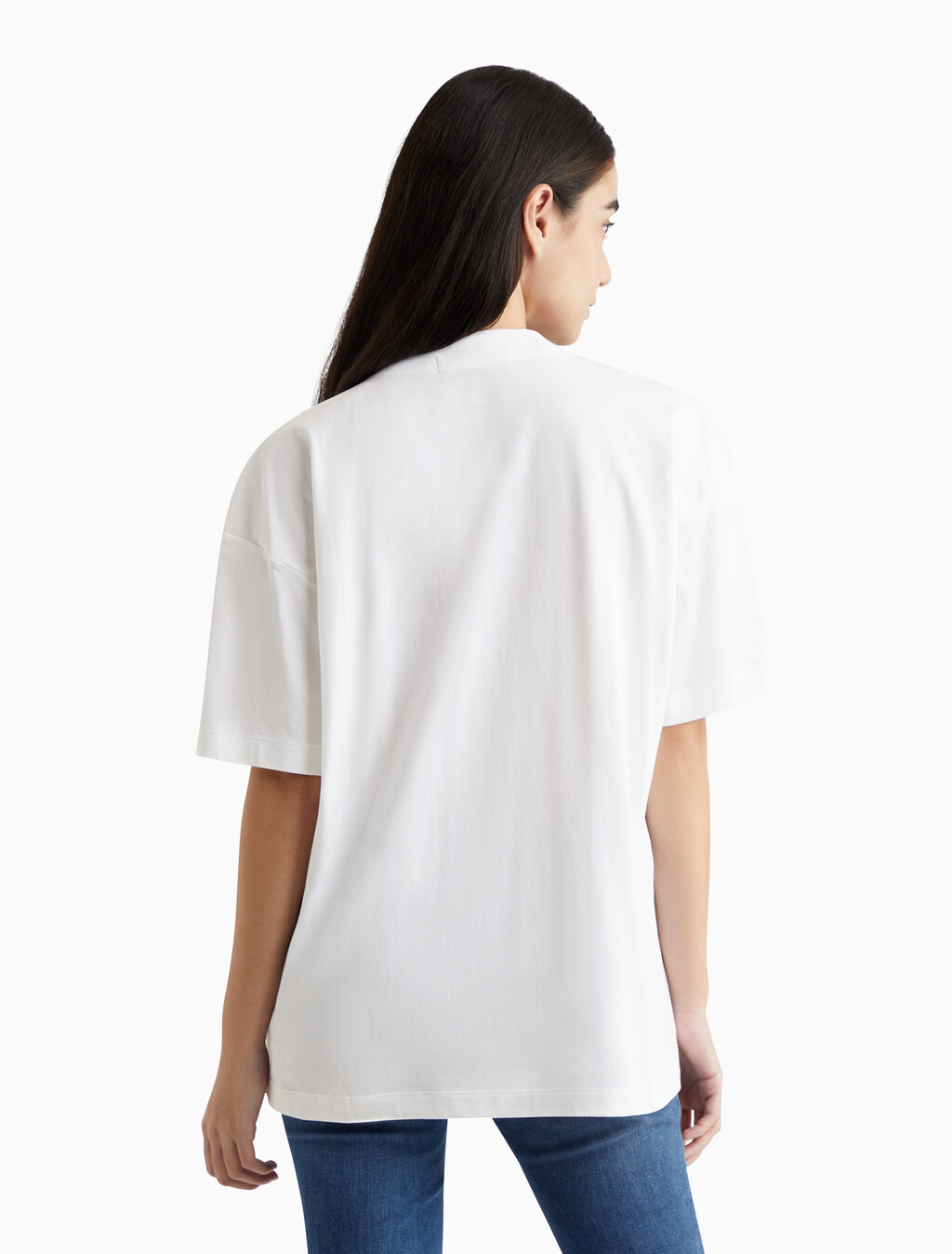 Modern Metals 菱形圖案寬鬆 T 恤, Bright White, hi-res