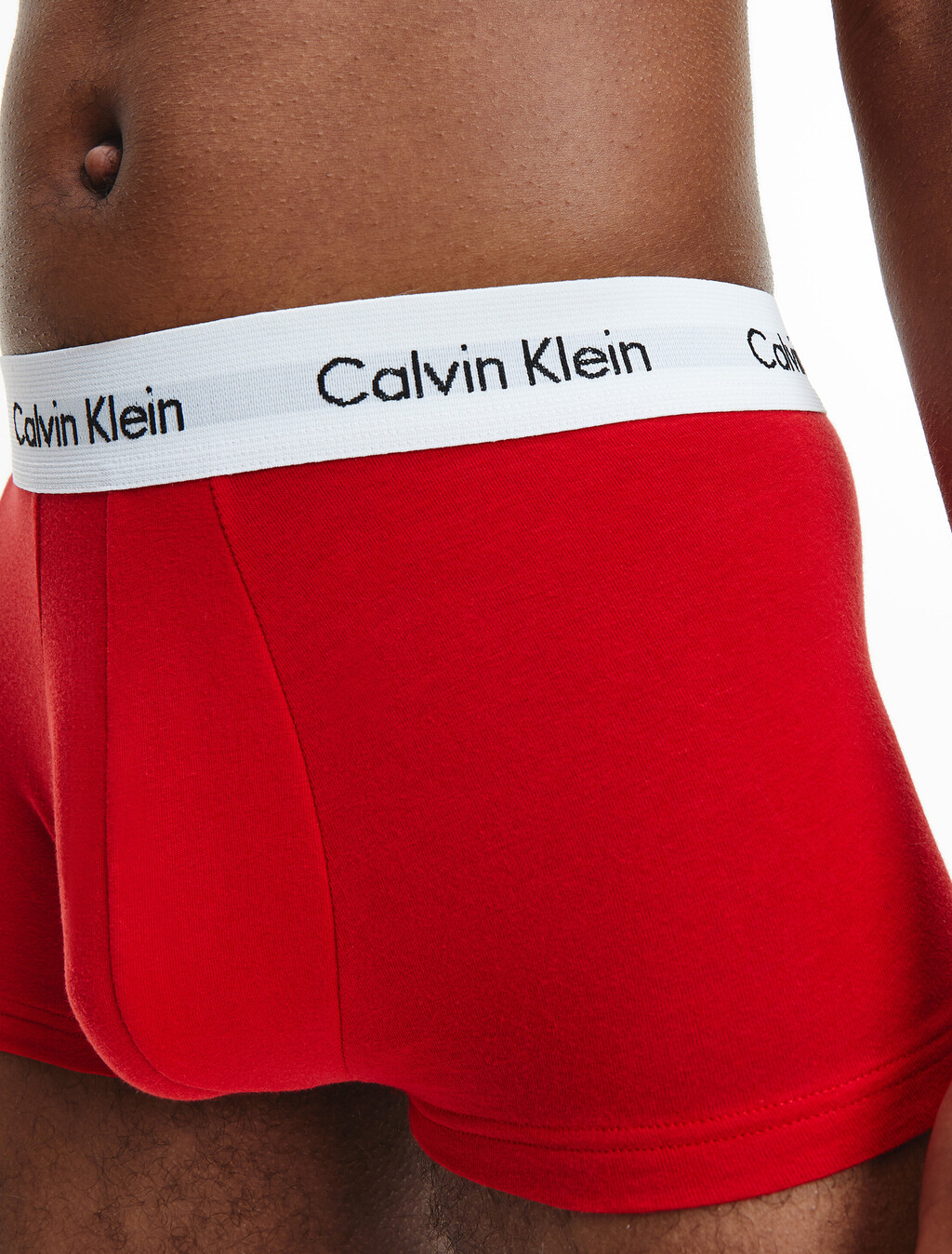 Cotton Stretch 低腰貼身短版四角褲（3 件組）, White/ Pyro Blue /Red Ginger, hi-res