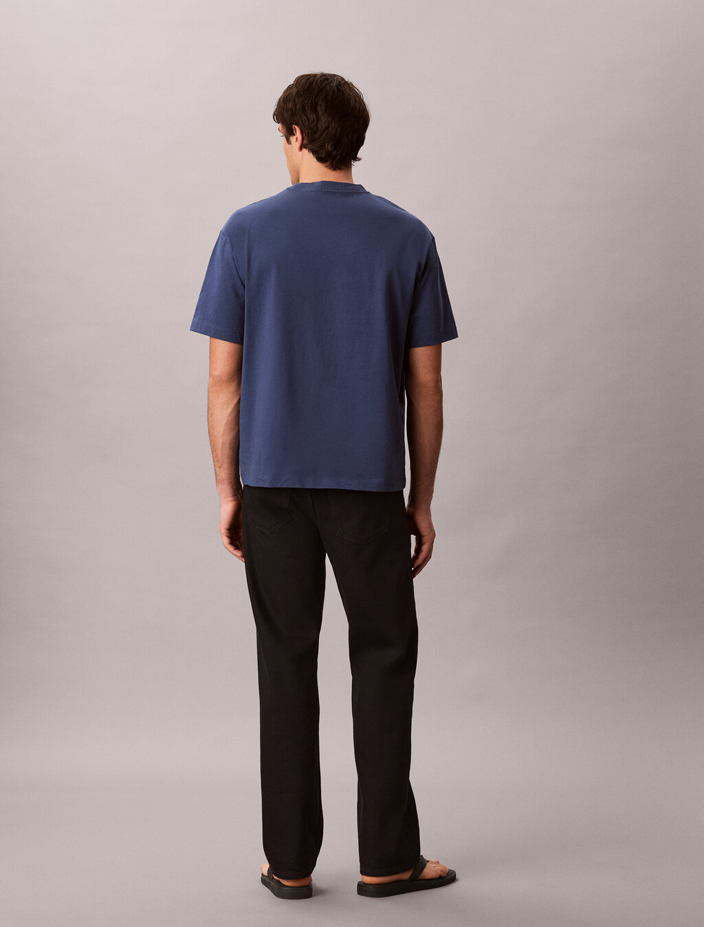 Calvin Logo Crew Neck Tee, Dark Denim, hi-res