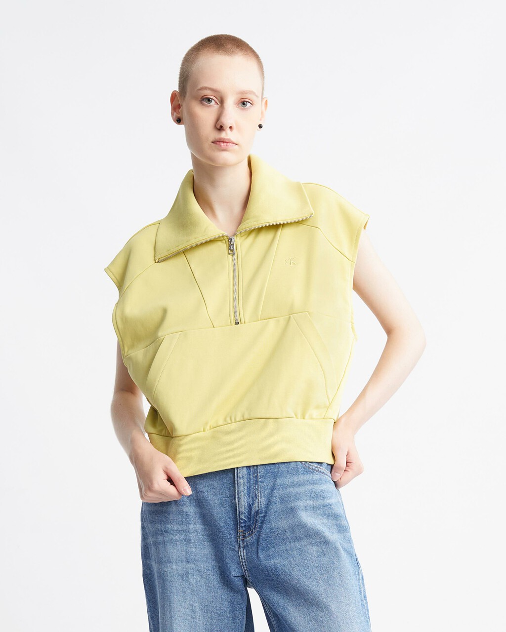 37.5 無袖 Polo 裇, Yellow Sand, hi-res