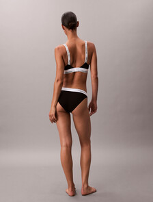 現代棉質薄墊無鋼圈胸罩, Black, hi-res