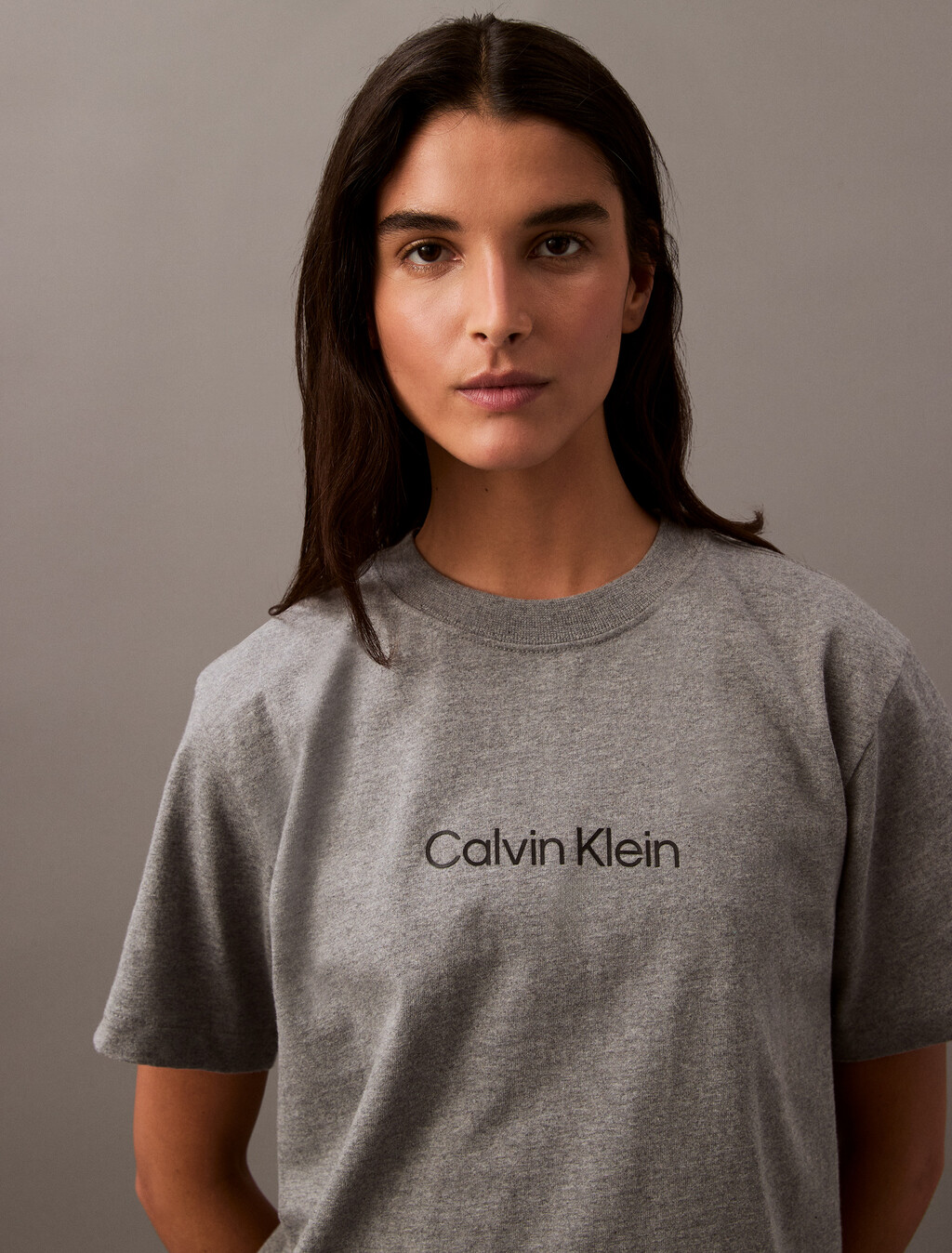 Calvin Klein Hero Modern 方形剪裁 T 恤, Med Gray Heather, hi-res