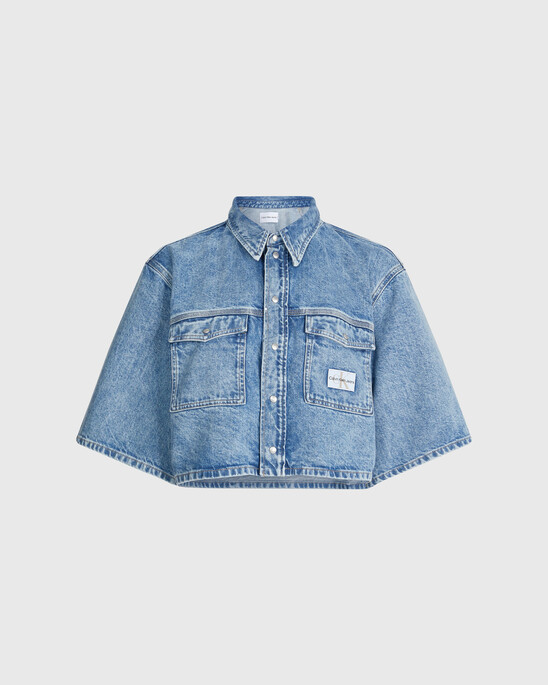 OVERSIZED SHORT SLEEVE DENIM SHIRT