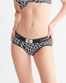 CALVIN KLEIN 1996 低腰內褲, WARPED LOGO PRINT+BLACK, hi-res