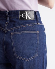 亞麻闊腳牛仔褲, Denim Rinse, hi-res