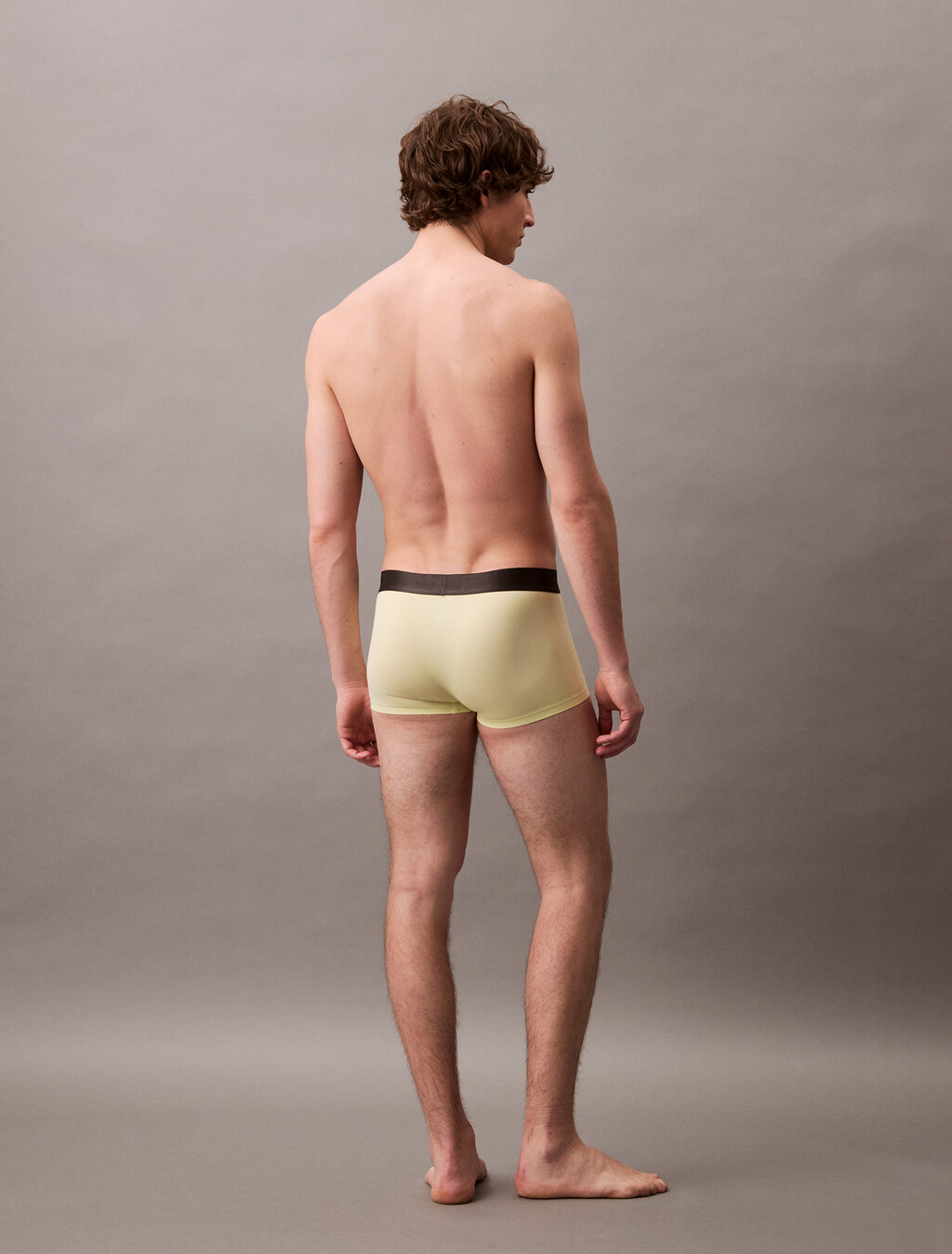 Brushed Microfiber Stretch Low Rise Trunk, Pale Lime Yellow, hi-res