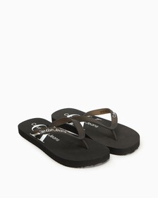 Delhi Monogram Beach Sandals, Black, hi-res