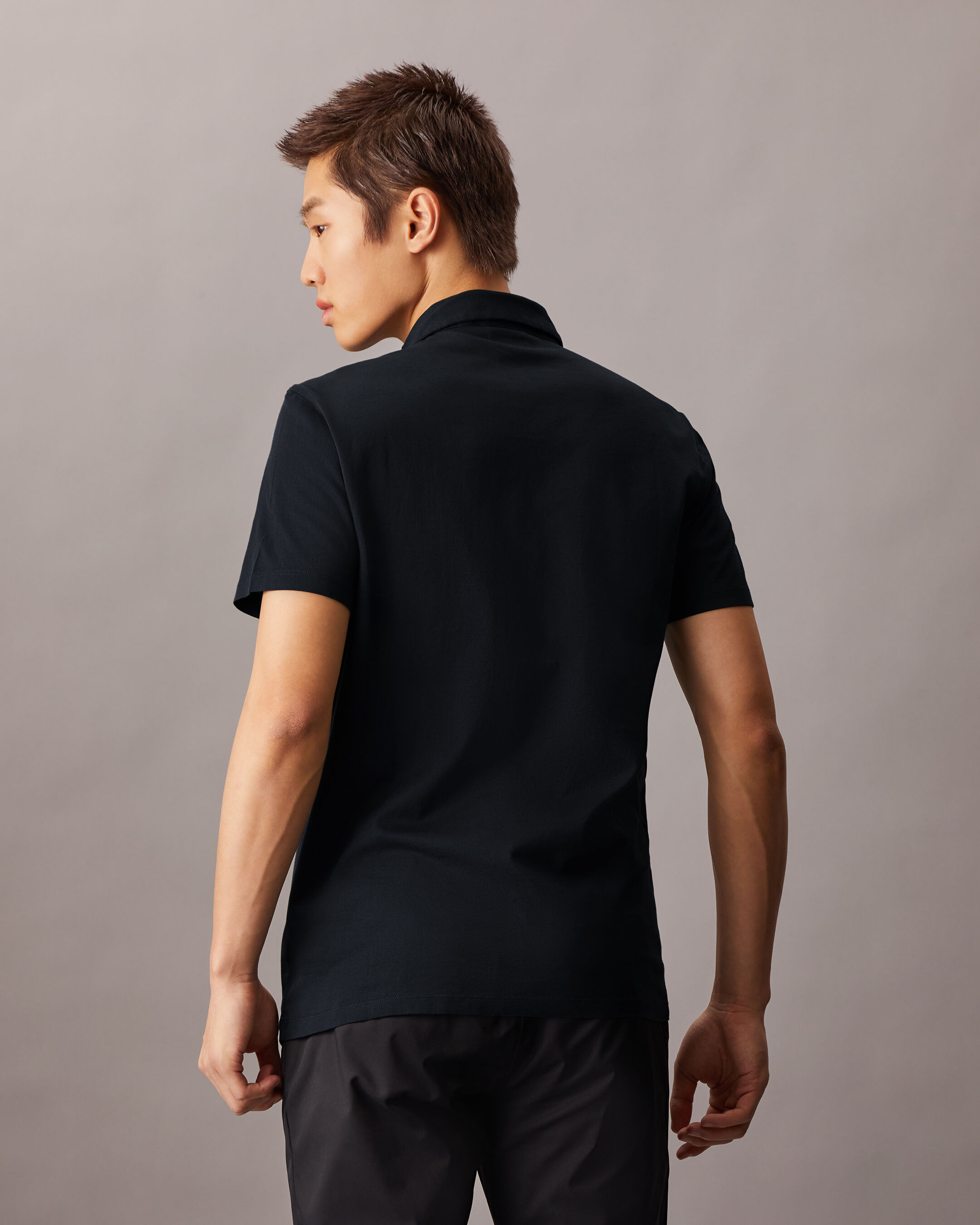 Double Mercerized Cotton Short Sleeve Polo | blue | Calvin