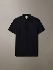 雙絲光棉短袖 Polo 衫, Black Beauty, hi-res