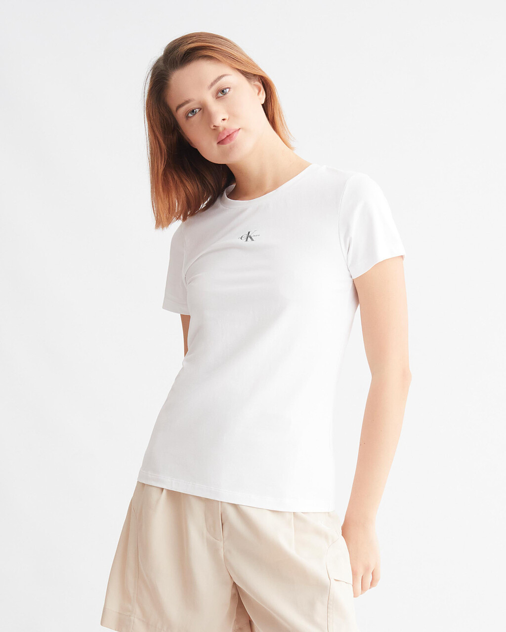 MICRO MONOLOGO 修身 T 裇, Bright White, hi-res