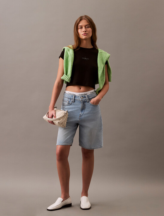Slim Cropped Monogram T-shirt