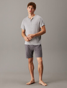 Ultra Soft Modal Henley Sleep T-Shirt, B10 Grey Heather, hi-res