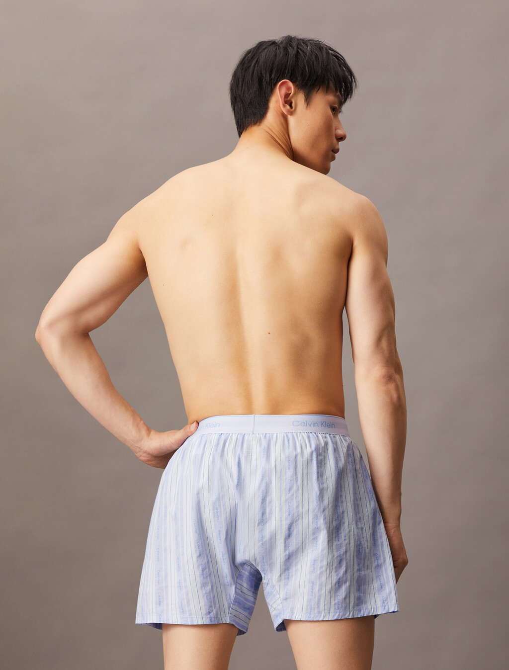 Cotton Poplin Traditional Boxers, 18870 CLASSIC LOGO STRIPE+HALOGEN BLUE, hi-res