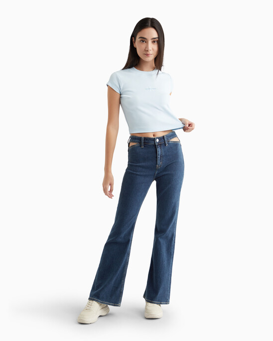 Italian Denim High Rise Flare Jeans