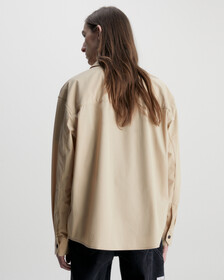 Oversized Zip Up Shirt Jacket, Travertine, hi-res