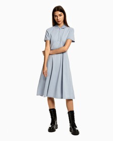 FLARED POLO DRESS, Silver Sky, hi-res