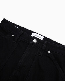 Recycled Cotton 90s Straight Workwear Pants, WASHED BLACK, hi-res