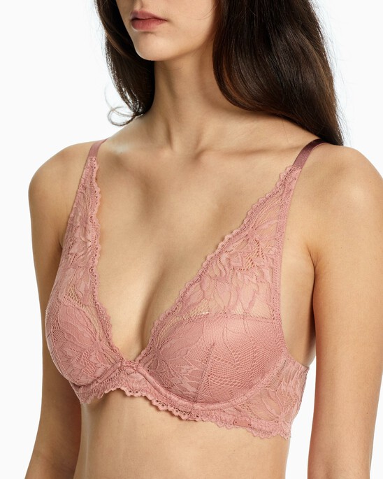 SEDUCTIVE COMFORT LOTUS FLORAL LIGHTLY LINED PLUNGE BRA