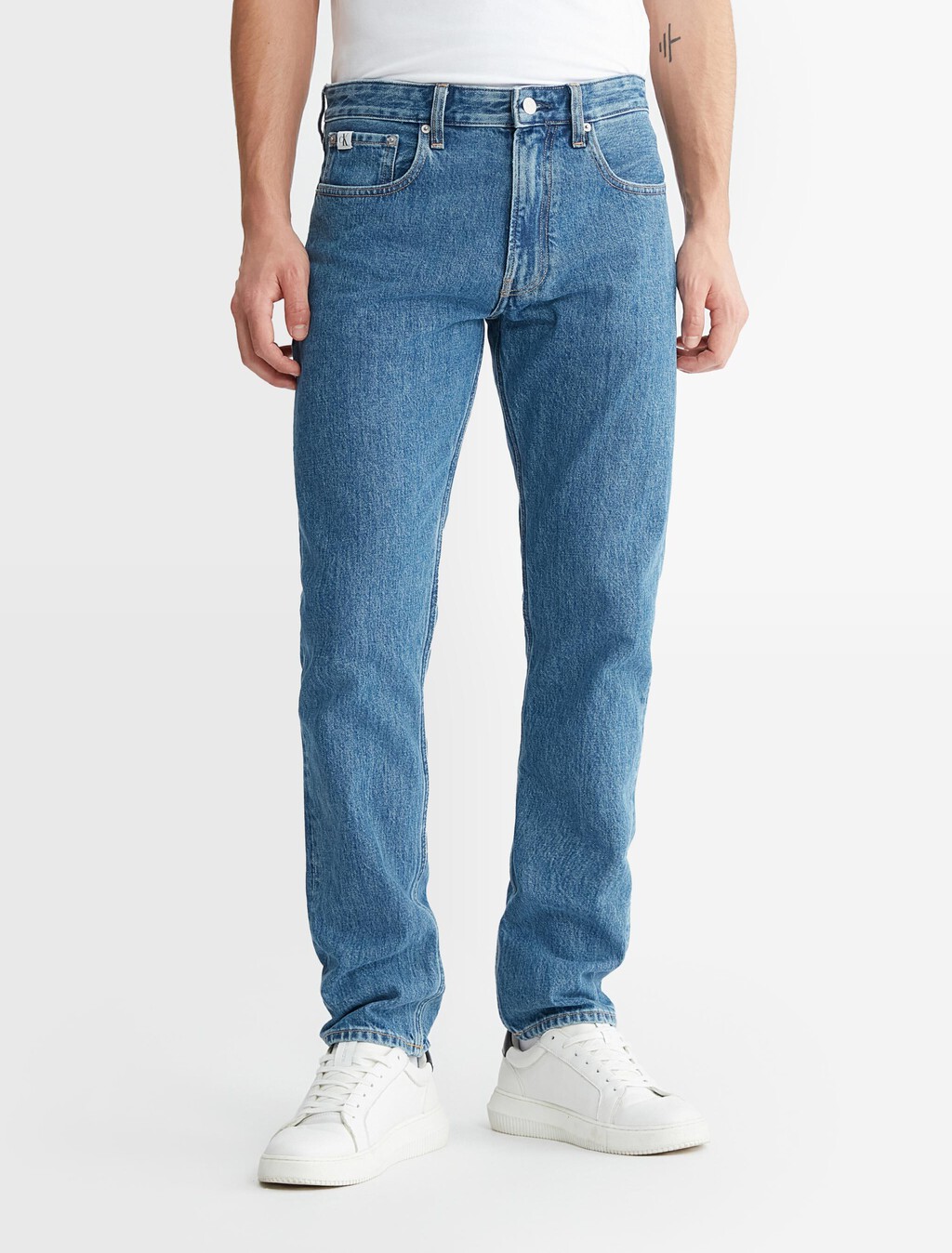 Authentic Straight Jeans, 001 STONE BLUE, hi-res