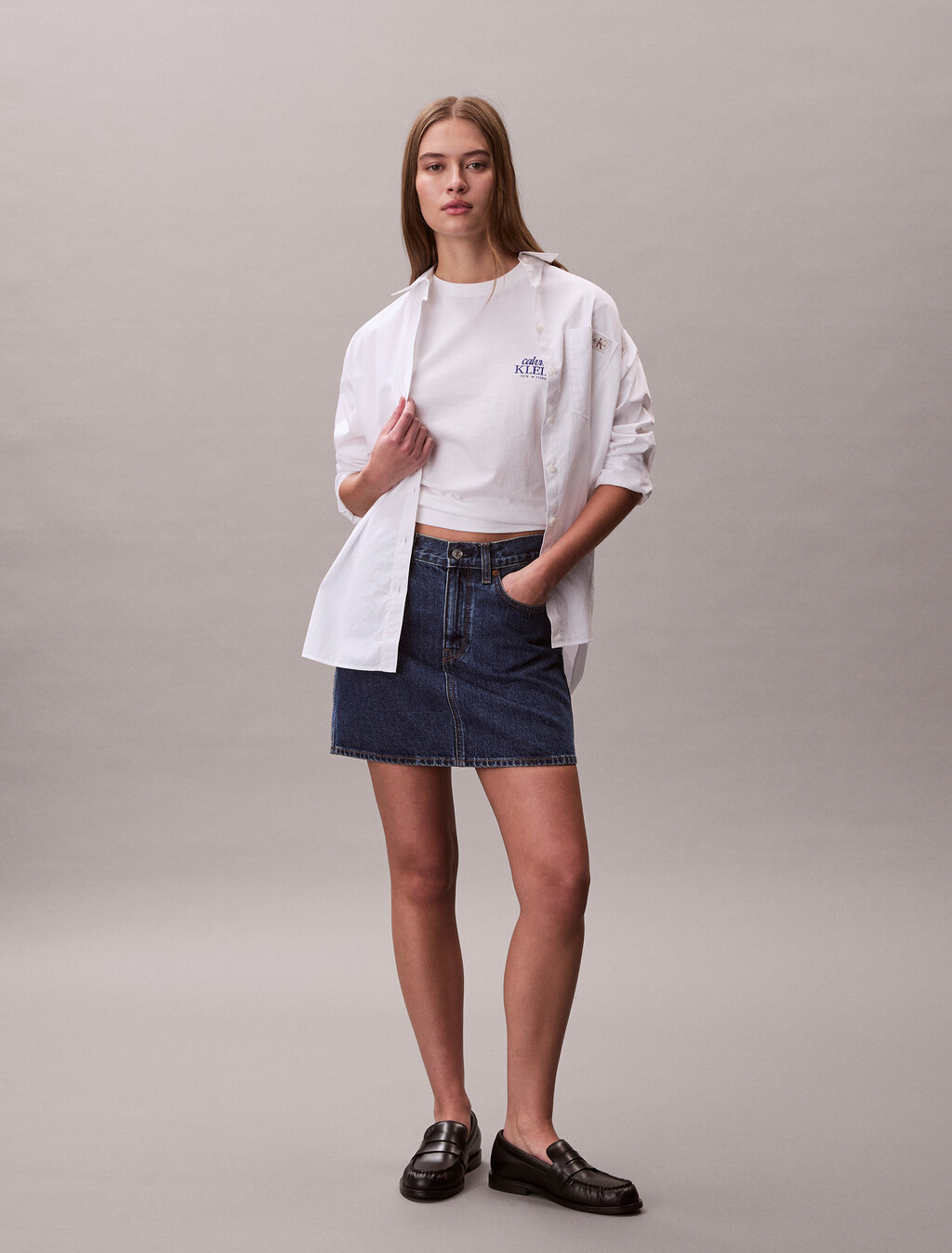 Relaxed Embroidered Logo T-shirt, Bright White, hi-res