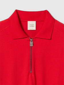 1/4 拉鏈開襟 Polo 衫, Pantone Red, hi-res