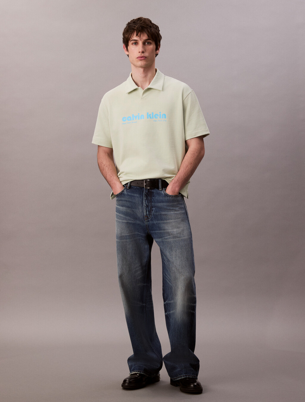 Cotton Terry Logo Polo Shirt, Tender Greens, hi-res