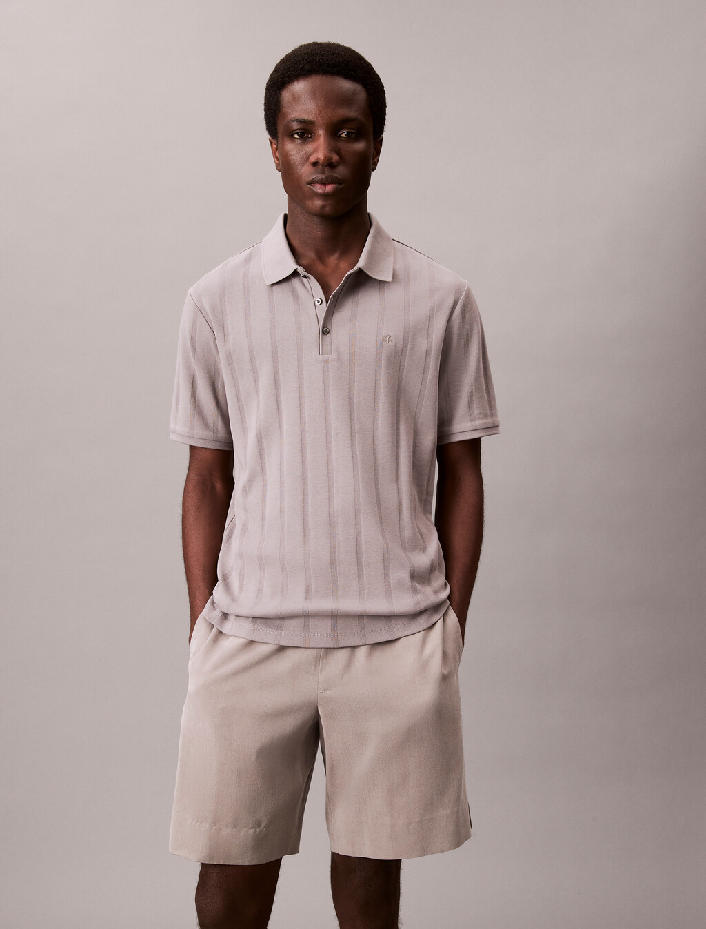 Variegated Rib Classic Polo Shirt, Steeple Gray, hi-res
