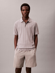 Variegated Rib Classic Polo Shirt, Steeple Gray, hi-res