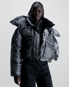 Liquid Metal Hooded Puffer Jacket, Liquid Metal, hi-res